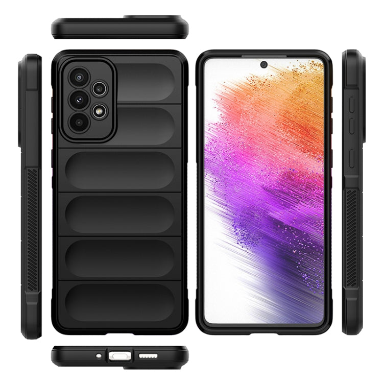 For Samsung Galaxy A73 Magic Shield TPU + Flannel Phone Case(Grey) - Galaxy Phone Cases by PMC TechLife | Online Shopping South Africa | PMC TechLife | Buy Now Pay Later Mobicred