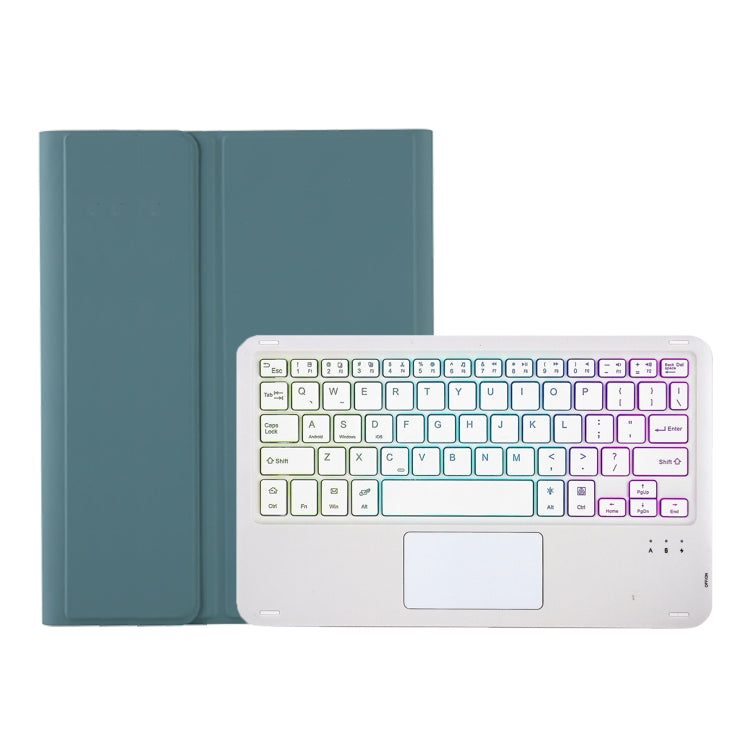 For Samsung Galaxy Tab A8 10.5 (2021) A08B-AS Candy Color Backlight Bluetooth Keyboard Leather Tablet Case(Dark Green) - Samsung Keyboard by PMC TechLife | Online Shopping South Africa | PMC TechLife
