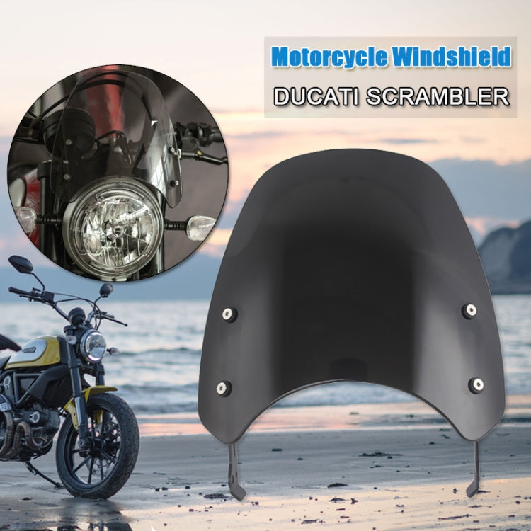 XRL-DF-7654 Motorcycle Headlight Retro Windshield for DUCATI(Transparent Smoked) - Others by PMC TechLife | Online Shopping South Africa | PMC TechLife | Buy Now Pay Later Mobicred