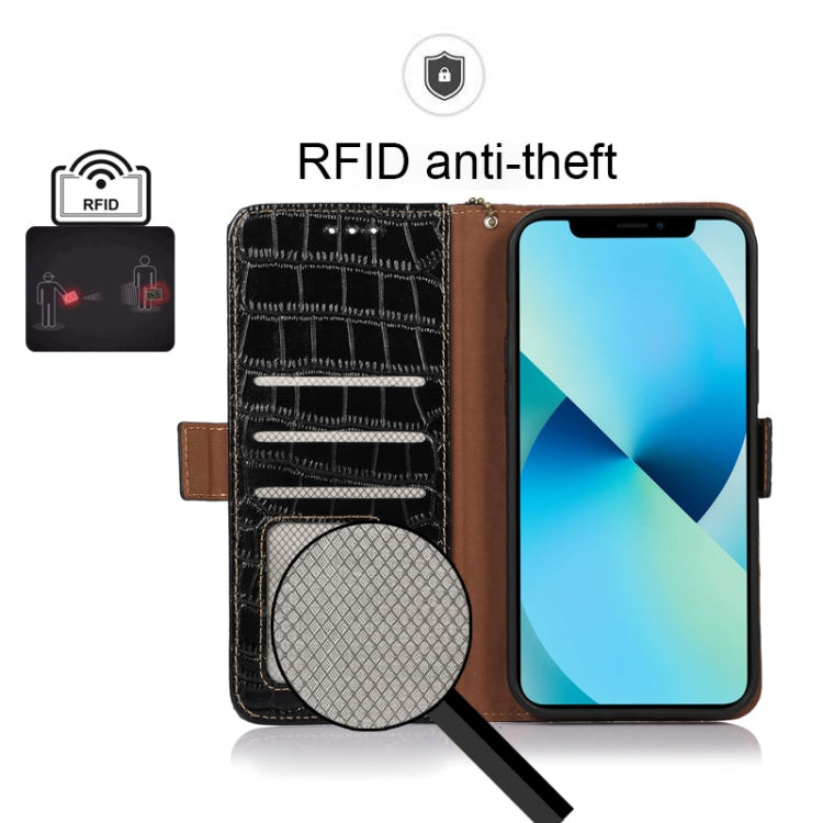 For OnePlus Nord 2T 5G Crocodile Top Layer Cowhide Leather Phone Case(Black) - OnePlus Cases by PMC TechLife | Online Shopping South Africa | PMC TechLife | Buy Now Pay Later Mobicred