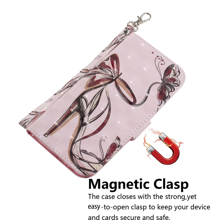 For OPPO Reno7 5G Foreign / Find X5 Lite 3D Colored Horizontal Flip Leather Phone Case(Butterfly High-heeled) - OPPO Cases by PMC TechLife | Online Shopping South Africa | PMC TechLife | Buy Now Pay Later Mobicred