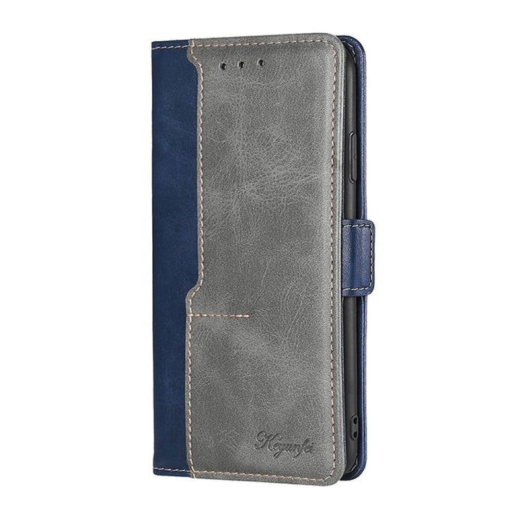 For Ulefone Note 12P Contrast Color Side Buckle Leather Phone Case(Blue + Grey) - Ulefone Cases by PMC Jewellery | Online Shopping South Africa | PMC Jewellery | Buy Now Pay Later Mobicred