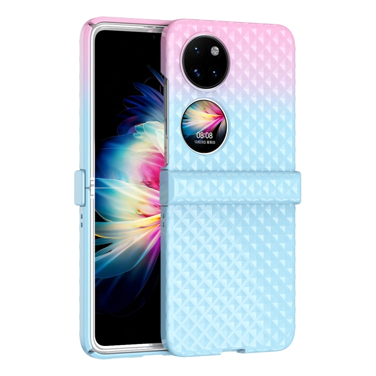 For Huawei P50 Pocket Rainbow Gradient Hinge Shockproof Phone Case(Blue Pink) - Huawei Cases by PMC TechLife | Online Shopping South Africa | PMC TechLife | Buy Now Pay Later Mobicred