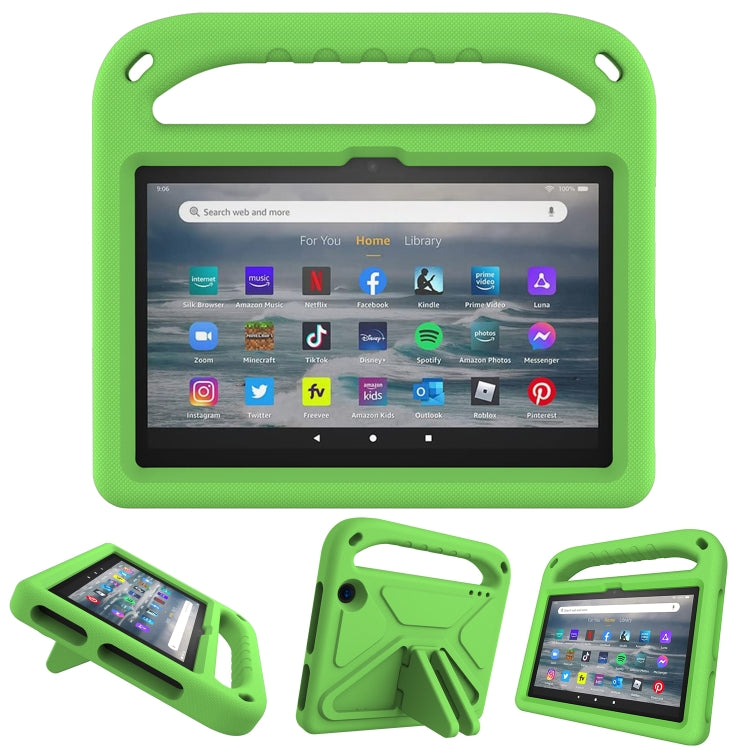 For Amazon Fire 7 2022 Handle EVA Shockproof Tablet Case with Triangle Holder(Green) - Amazon by PMC TechLife | Online Shopping South Africa | PMC TechLife | Buy Now Pay Later Mobicred