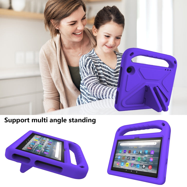 For Amazon Fire 7 2022 Handle EVA Shockproof Tablet Case with Triangle Holder(Purple) - Amazon by PMC TechLife | Online Shopping South Africa | PMC TechLife | Buy Now Pay Later Mobicred
