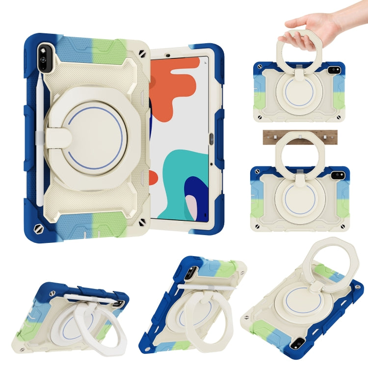 For Huawei MatePad 10.4 Armor Contrast Color Silicone + PC Tablet Case(Colorful Blue) - Huawei by PMC TechLife | Online Shopping South Africa | PMC TechLife | Buy Now Pay Later Mobicred