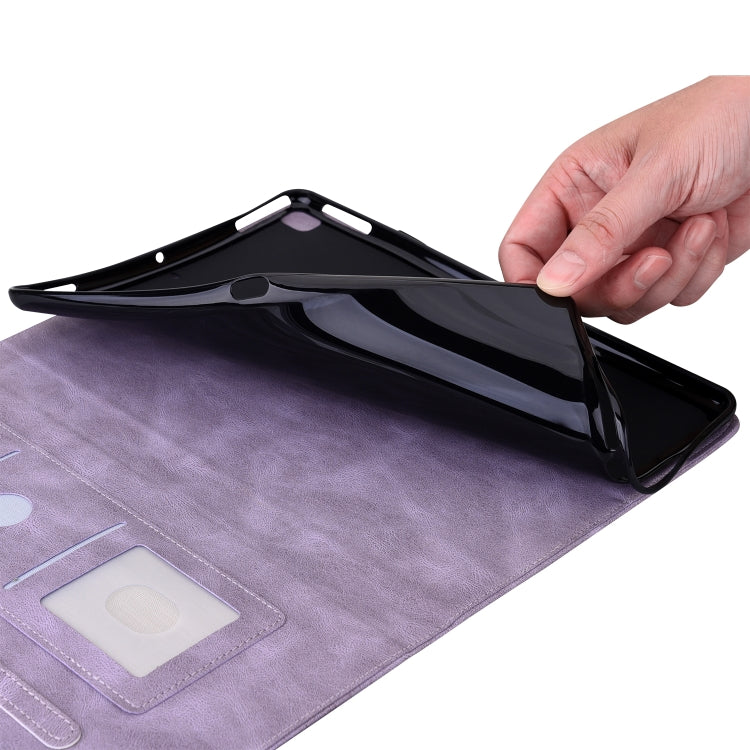 For Lenovo Tab M10 10.1 3rd Gen Butterfly Flower Embossed Leather Tablet Case(Purple) - Lenovo by PMC TechLife | Online Shopping South Africa | PMC TechLife | Buy Now Pay Later Mobicred