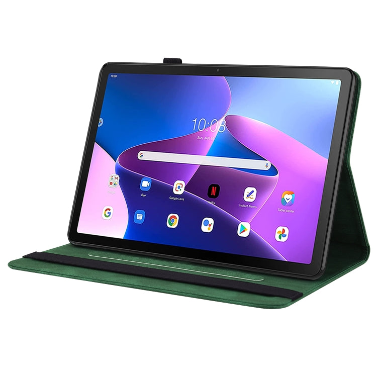 For Lenovo Tab M10 10.1 3rd Gen Butterfly Flower Embossed Leather Tablet Case(Green) - Lenovo by PMC TechLife | Online Shopping South Africa | PMC TechLife | Buy Now Pay Later Mobicred
