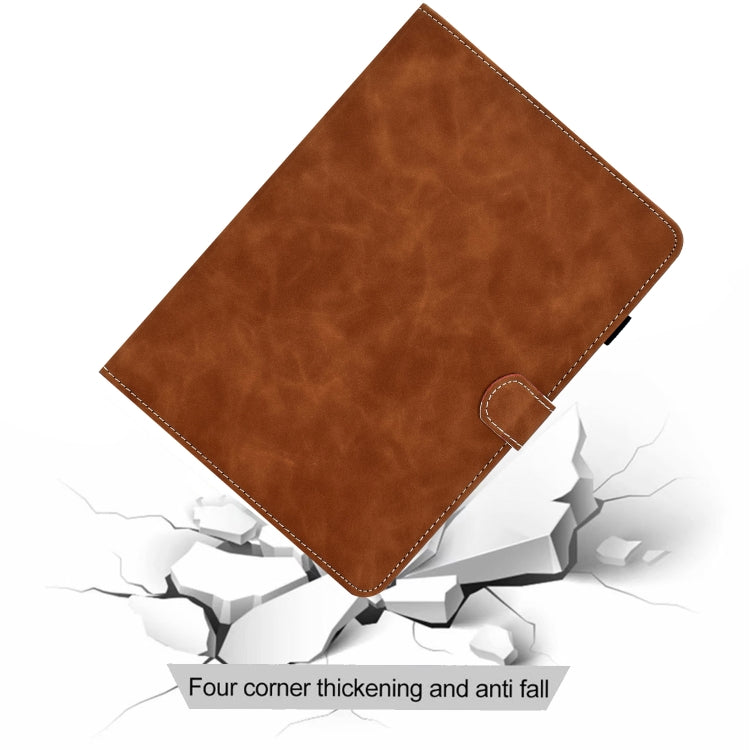 For Lenovo Tab M10 Plus 10.6 3rd Gen 2022 Stitching Cowhide Texture Smart Leather Tablet Case(Brown) - Lenovo by PMC Jewellery | Online Shopping South Africa | PMC Jewellery