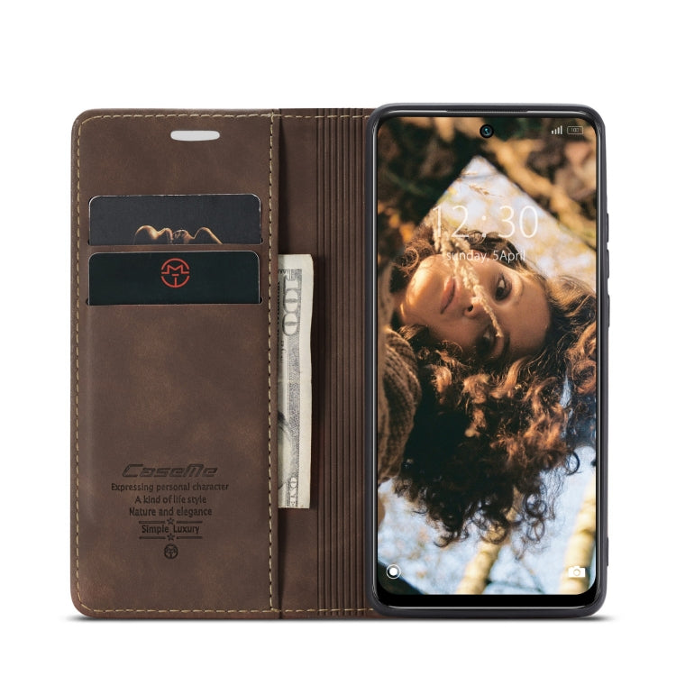 For Xiaomi Redmi Note 11 4G/Note 11S Global CaseMe 013 Multifunctional Horizontal Flip Leather Phone Case(Coffee) - free shipping - PMC TechLife - Order now!