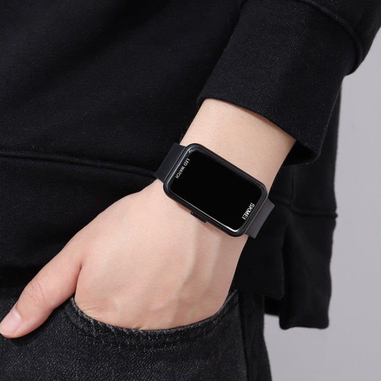 SKMEI 1873 PU Strap Waterproof LED Electronic Watch(Black) - free shipping - PMC TechLife - Order now!