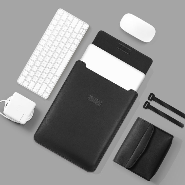 4 in 1 Lightweight and Portable Leather Computer Bag, Size:15.4/15.6/16.1 inches(Black) - 15 inch by PMC TechLife | Online Shopping South Africa | PMC TechLife | Buy Now Pay Later Mobicred