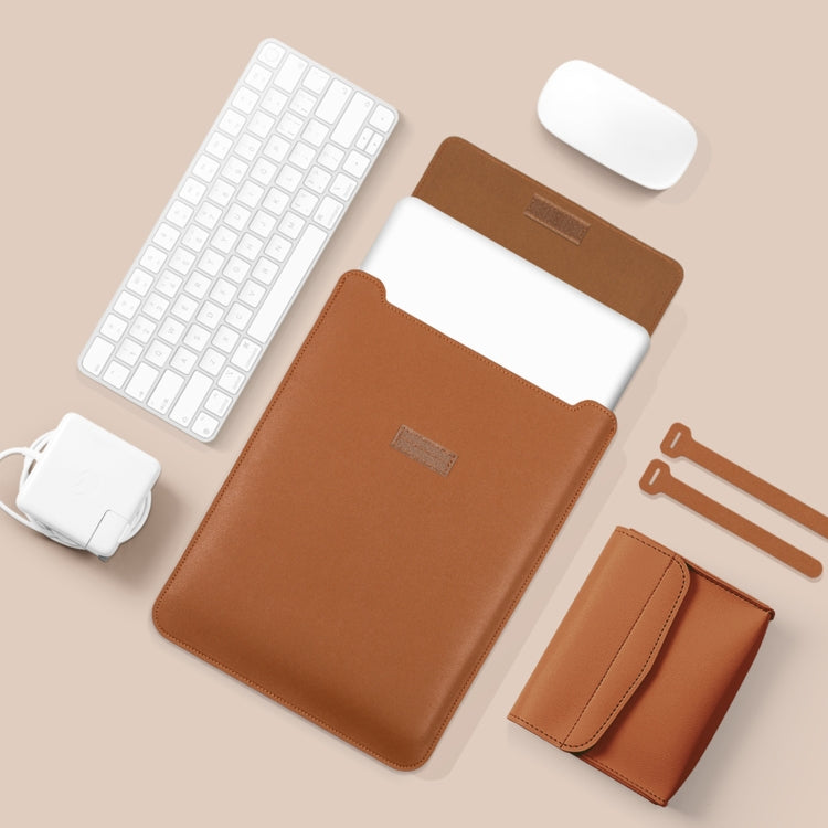 4 in 1 Lightweight and Portable Leather Computer Bag, Size:15.4/15.6/16.1 inches(Brown) - 15 inch by PMC TechLife | Online Shopping South Africa | PMC TechLife | Buy Now Pay Later Mobicred