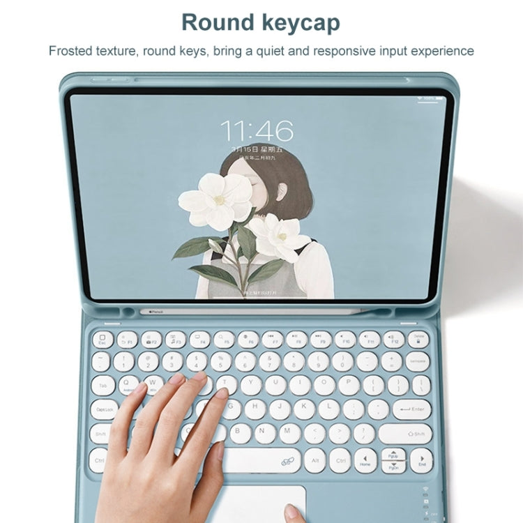 Round Cap Bluetooth Keyboard Leather Case with Pen Slot & Touchpad For Samsung Galaxy Tab S7(Pink+White Keyboard) - free shipping - PMC TechLife - Order now!