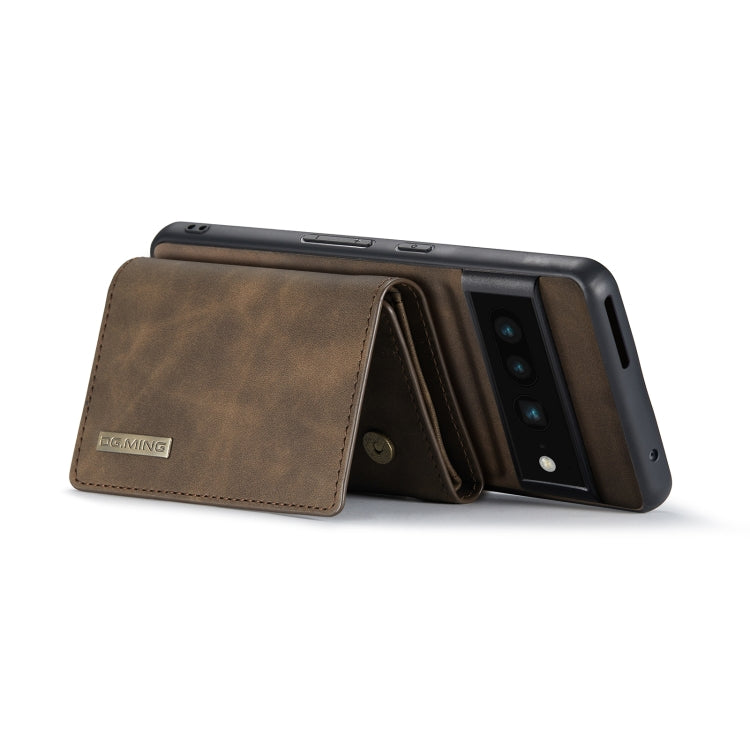 For Google Pixel 7 Pro 5G DG.MING M1 Series 3-Fold Multi Card Wallet + Magnetic Phone Case(Coffee) - free shipping - PMC TechLife - Order now!