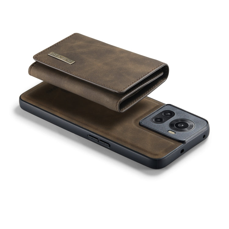 For OnePlus Ace/10R DG.MING M1 Series 3-Fold Multi Card Wallet + Magnetic Phone Case(Coffee) - OnePlus Cases by DG.MING | Online Shopping South Africa | PMC TechLife | Buy Now Pay Later Mobicred