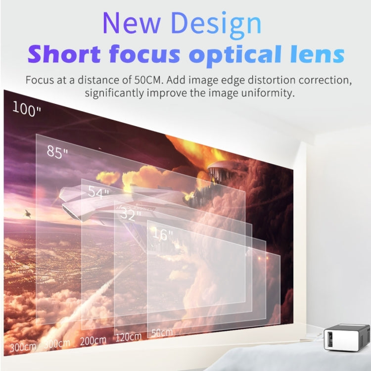 T300 25ANSI LED Portable Home Multimedia Game Projector, Plug Type:EU Plug(Black) - LED Projector by PMC TechLife | Online Shopping South Africa | PMC TechLife | Buy Now Pay Later Mobicred