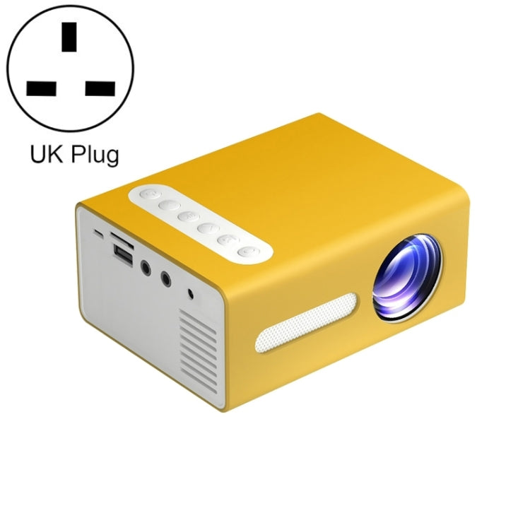 T300 25ANSI LED Portable Home Multimedia Game Projector, Plug Type:UK Plug(Yellow) - LED Projector by PMC Jewellery | Online Shopping South Africa | PMC Jewellery | Buy Now Pay Later Mobicred