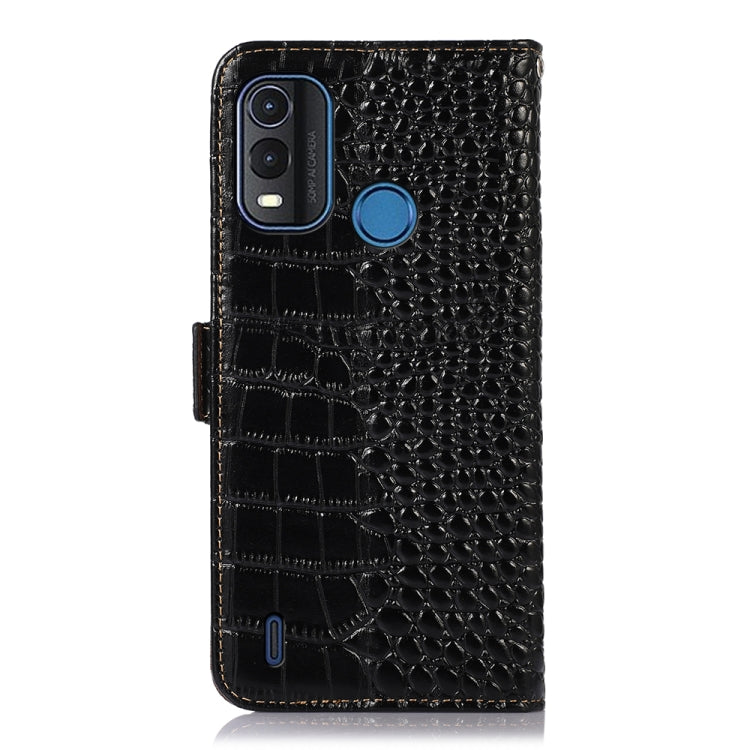 For Nokia G11 Plus Crocodile Top Layer Cowhide Leather Phone Case(Black) - Nokia Cases by PMC TechLife | Online Shopping South Africa | PMC TechLife | Buy Now Pay Later Mobicred