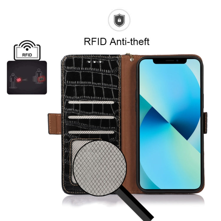 For Nokia G11 Plus Crocodile Top Layer Cowhide Leather Phone Case(Black) - Nokia Cases by PMC TechLife | Online Shopping South Africa | PMC TechLife | Buy Now Pay Later Mobicred