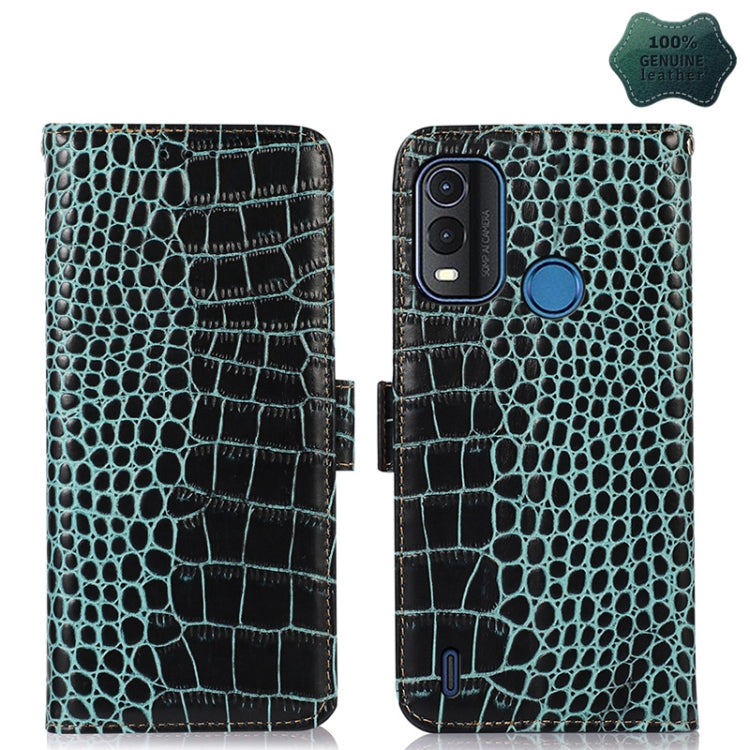 For Nokia G11 Plus Crocodile Top Layer Cowhide Leather Phone Case(Green) - Nokia Cases by PMC TechLife | Online Shopping South Africa | PMC TechLife | Buy Now Pay Later Mobicred