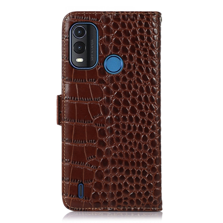 For Nokia G11 Plus Crocodile Top Layer Cowhide Leather Phone Case(Brown) - Nokia Cases by PMC TechLife | Online Shopping South Africa | PMC TechLife | Buy Now Pay Later Mobicred