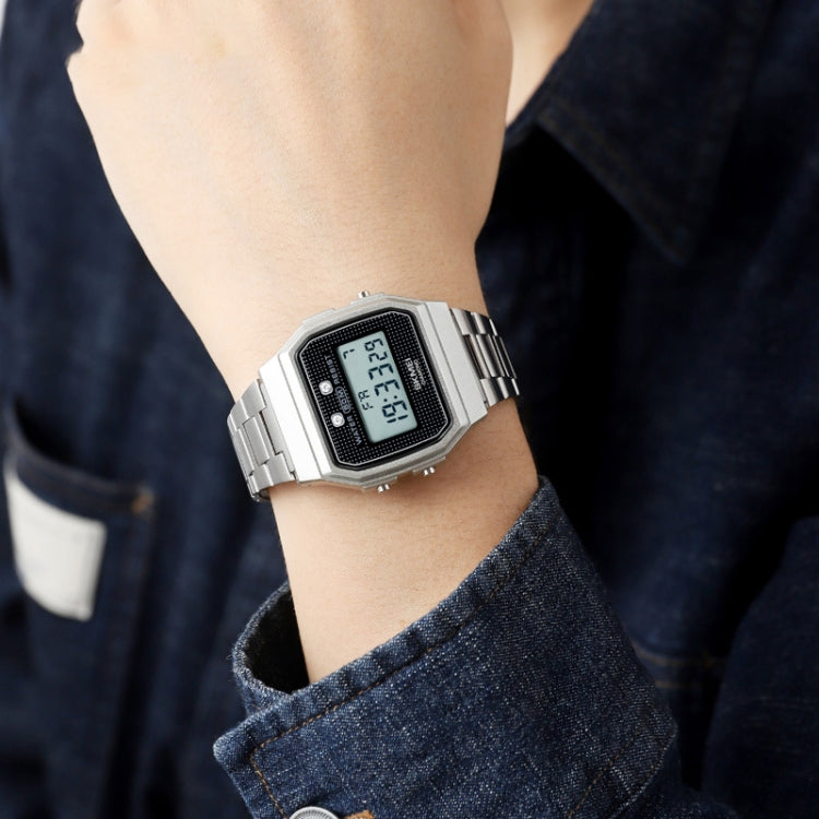 SKMEI 1952 Resin Mirror ABS Case Waterproof Electronic Watch(Black PU belt) - free shipping - PMC TechLife - Order now!