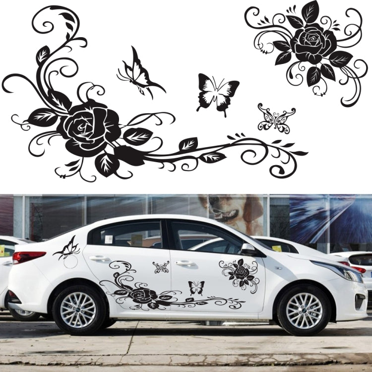 2 PCS/Set D-72 Butterfly Love Flower Pattern Car Modified Decorative Sticker(Blue) - Decorative Sticker by PMC TechLife | Online Shopping South Africa | PMC TechLife | Buy Now Pay Later Mobicred