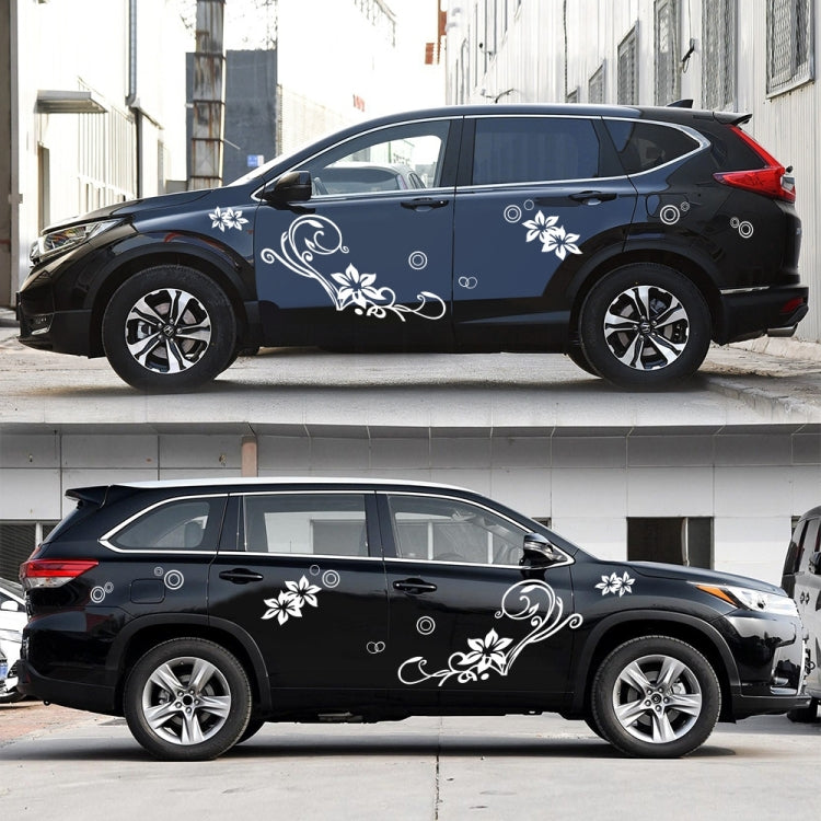 2 PCS/Set D-75 Flower Vine Pattern Car Modified Decorative Sticker(Light Grey) - Decorative Sticker by PMC TechLife | Online Shopping South Africa | PMC TechLife | Buy Now Pay Later Mobicred