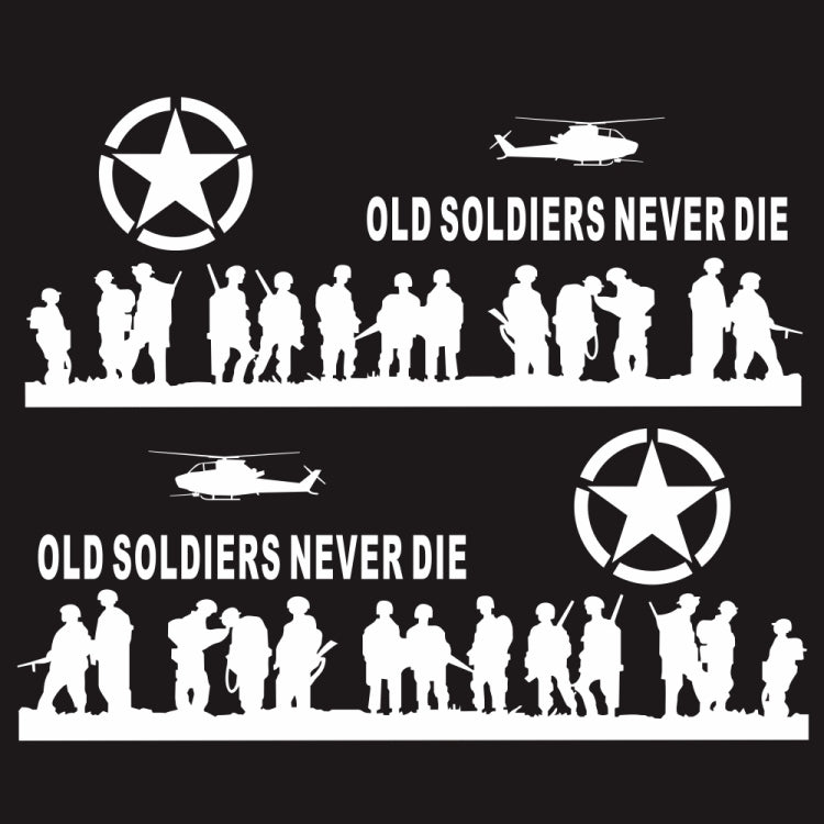 2 PCS/Set D-84 Old Soldiers Pattern Car Modified Decorative Sticker(White) - Decorative Sticker by PMC TechLife | Online Shopping South Africa | PMC TechLife | Buy Now Pay Later Mobicred