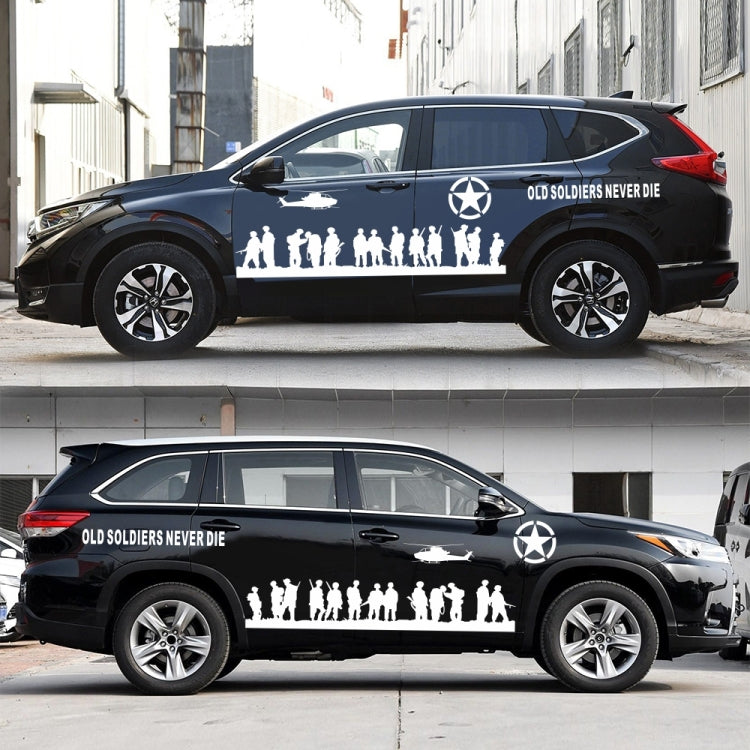 2 PCS/Set D-84 Old Soldiers Pattern Car Modified Decorative Sticker(White) - Decorative Sticker by PMC TechLife | Online Shopping South Africa | PMC TechLife | Buy Now Pay Later Mobicred