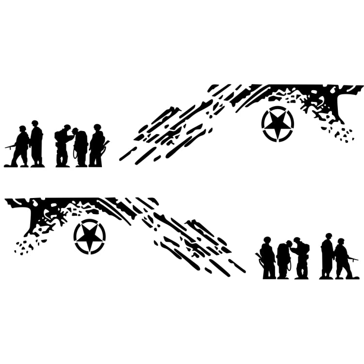 2 PCS/Set D-123 Soldiers Pattern Car Modified Decorative Sticker(Black) - Decorative Sticker by PMC TechLife | Online Shopping South Africa | PMC TechLife | Buy Now Pay Later Mobicred
