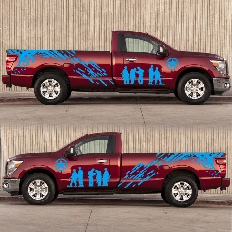 2 PCS/Set D-123 Soldiers Pattern Car Modified Decorative Sticker(Blue) - Decorative Sticker by PMC TechLife | Online Shopping South Africa | PMC TechLife | Buy Now Pay Later Mobicred