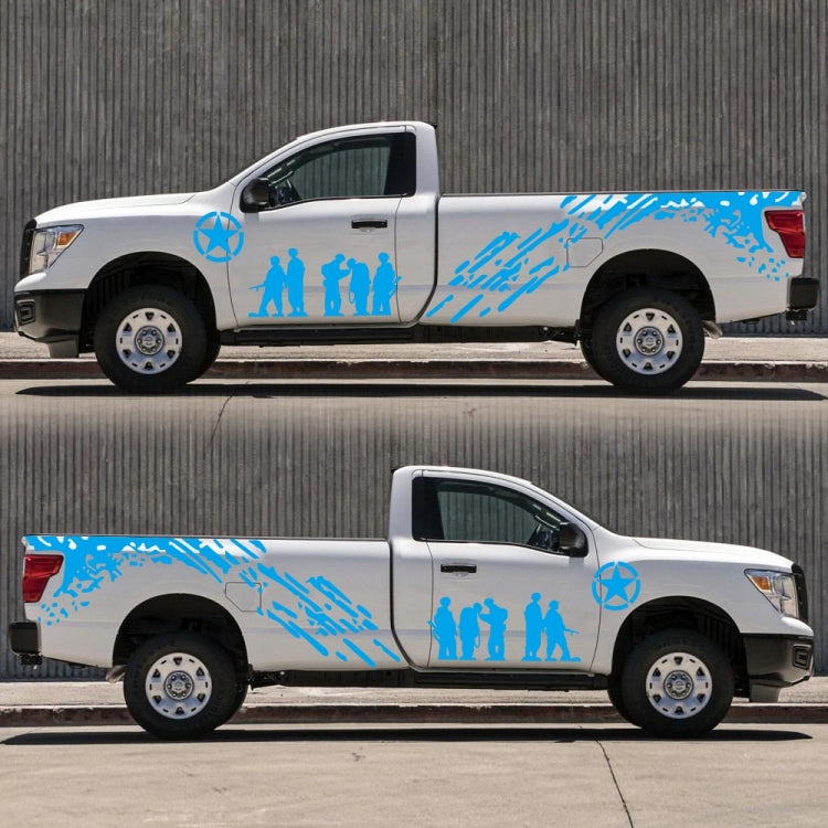 2 PCS/Set D-123 Soldiers Pattern Car Modified Decorative Sticker(Blue) - Decorative Sticker by PMC TechLife | Online Shopping South Africa | PMC TechLife | Buy Now Pay Later Mobicred