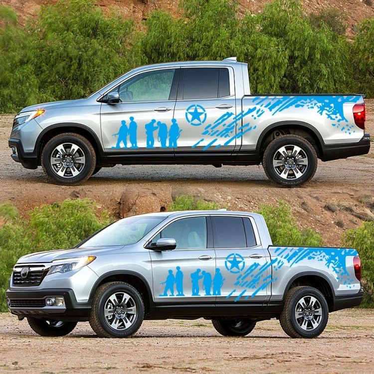 2 PCS/Set D-123 Soldiers Pattern Car Modified Decorative Sticker(Blue) - Decorative Sticker by PMC TechLife | Online Shopping South Africa | PMC TechLife | Buy Now Pay Later Mobicred
