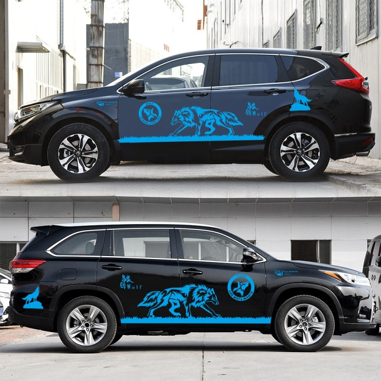 2 PCS/Set D-180 Wolf Totem Pattern Car Modified Decorative Sticker(Blue) - Decorative Sticker by PMC TechLife | Online Shopping South Africa | PMC TechLife | Buy Now Pay Later Mobicred
