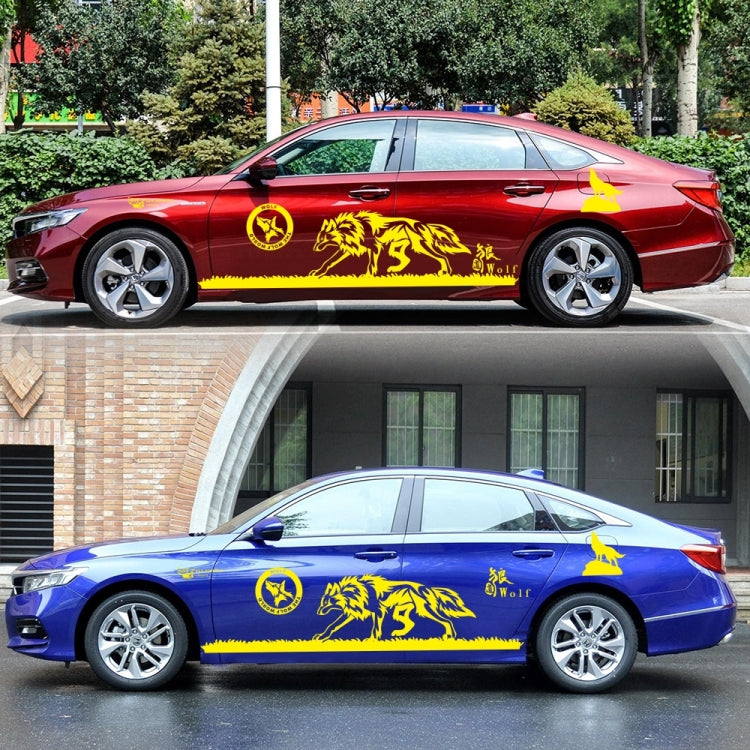 2 PCS/Set D-180 Wolf Totem Pattern Car Modified Decorative Sticker(Yellow) - Decorative Sticker by PMC TechLife | Online Shopping South Africa | PMC TechLife | Buy Now Pay Later Mobicred