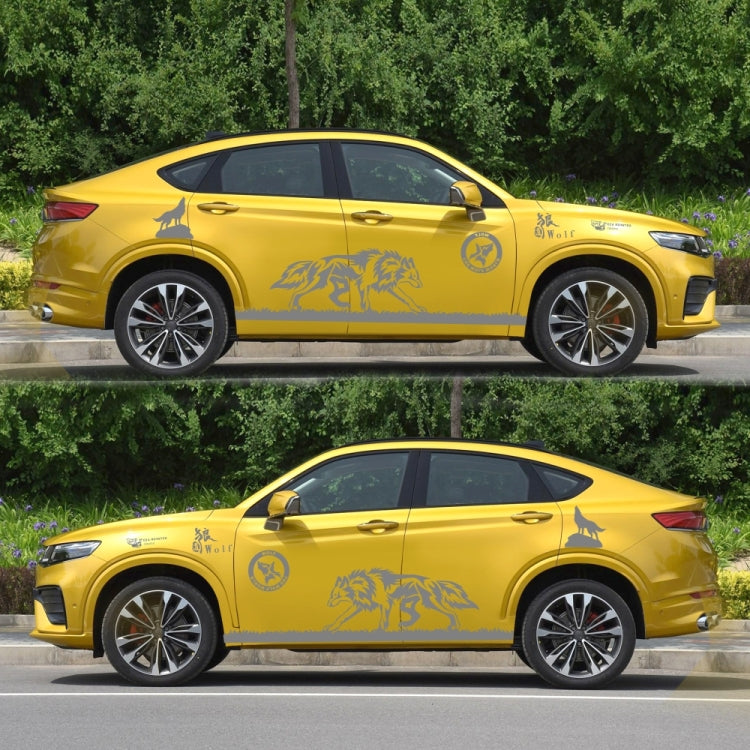2 PCS/Set D-180 Wolf Totem Pattern Car Modified Decorative Sticker(Light Grey) - Decorative Sticker by PMC TechLife | Online Shopping South Africa | PMC TechLife | Buy Now Pay Later Mobicred