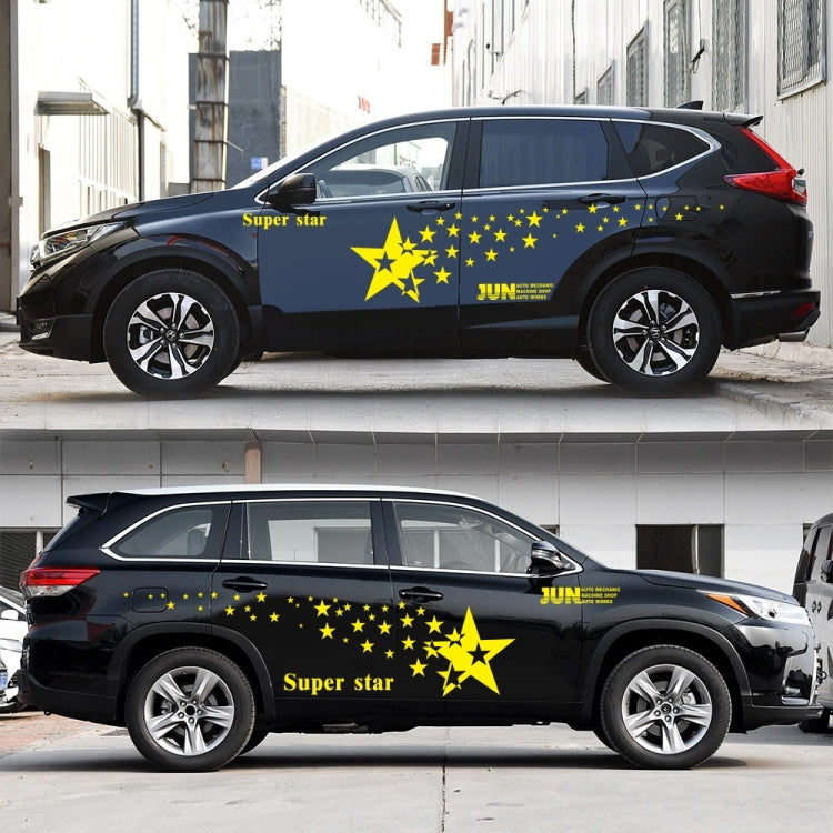 2 PCS/Set D-207 Star Pattern Car Modified Decorative Sticker(Yellow) - Decorative Sticker by PMC Jewellery | Online Shopping South Africa | PMC Jewellery | Buy Now Pay Later Mobicred