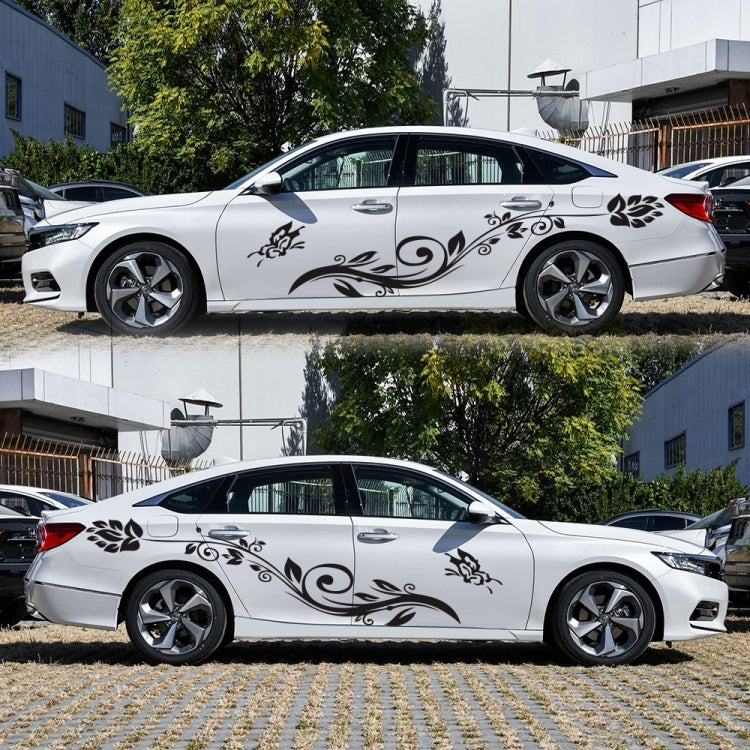 2 PCS/Set D-251 Butterfly Love Flowers Pattern Car Modified Decorative Sticker(Black) - Decorative Sticker by PMC TechLife | Online Shopping South Africa | PMC TechLife | Buy Now Pay Later Mobicred
