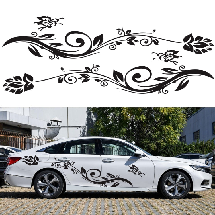 2 PCS/Set D-251 Butterfly Love Flowers Pattern Car Modified Decorative Sticker(Black) - Decorative Sticker by PMC TechLife | Online Shopping South Africa | PMC TechLife | Buy Now Pay Later Mobicred