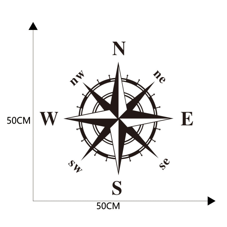 D-366 Compass Pattern Car Modified Decorative Sticker(Black) - Decorative Sticker by PMC TechLife | Online Shopping South Africa | PMC TechLife | Buy Now Pay Later Mobicred