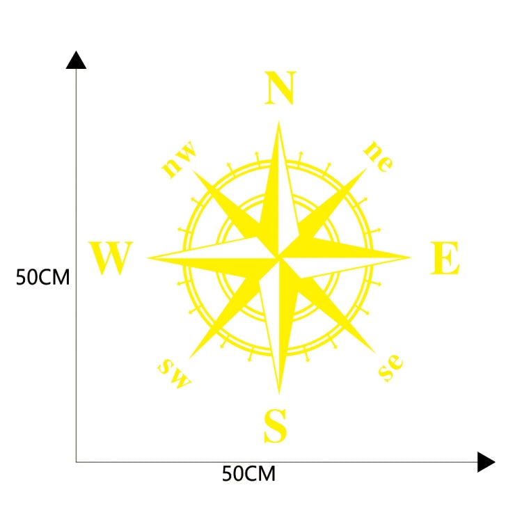 D-366 Compass Pattern Car Modified Decorative Sticker(Yellow) - Decorative Sticker by PMC TechLife | Online Shopping South Africa | PMC TechLife | Buy Now Pay Later Mobicred