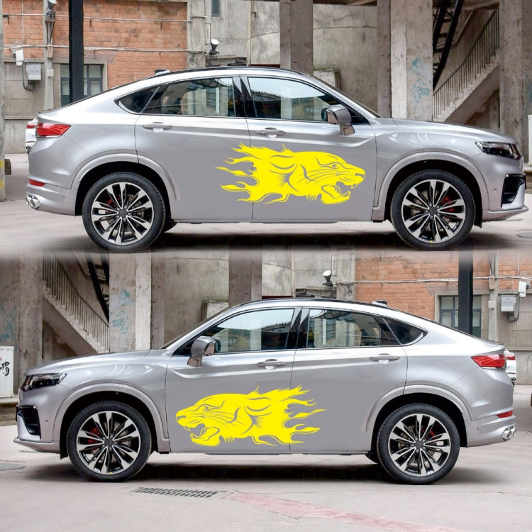 2 PCS/Set D-417 Lion Pattern Car Modified Decorative Sticker(Yellow) - Decorative Sticker by PMC Jewellery | Online Shopping South Africa | PMC Jewellery | Buy Now Pay Later Mobicred