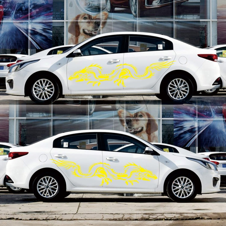 2 PCS/Set D-418 Dragon Totem Tribe Pattern Car Modified Decorative Sticker(Yellow) - Decorative Sticker by PMC TechLife | Online Shopping South Africa | PMC TechLife | Buy Now Pay Later Mobicred