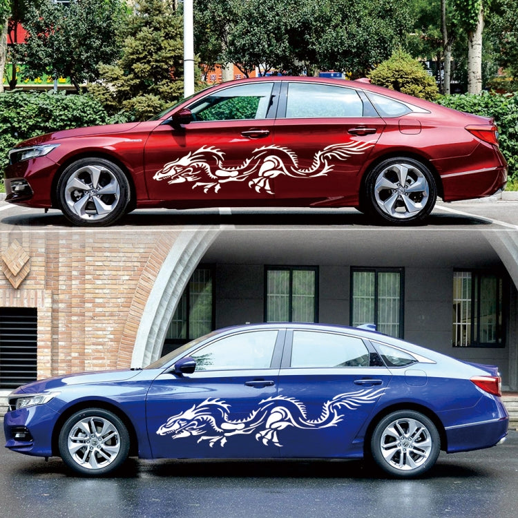 2 PCS/Set D-418 Dragon Totem Tribe Pattern Car Modified Decorative Sticker(White) - Decorative Sticker by PMC TechLife | Online Shopping South Africa | PMC TechLife | Buy Now Pay Later Mobicred