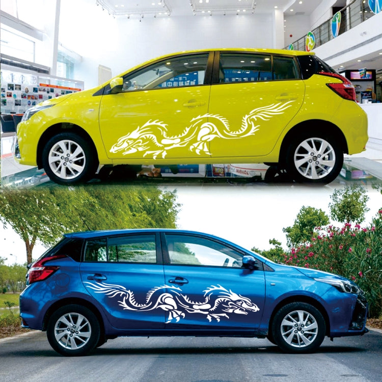2 PCS/Set D-418 Dragon Totem Tribe Pattern Car Modified Decorative Sticker(White) - Decorative Sticker by PMC TechLife | Online Shopping South Africa | PMC TechLife | Buy Now Pay Later Mobicred