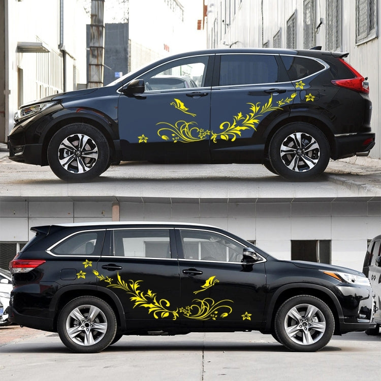 D-462 Butterfly Loves Flowers Pattern Car Modified Decorative Sticker(Yellow) - Decorative Sticker by PMC TechLife | Online Shopping South Africa | PMC TechLife | Buy Now Pay Later Mobicred