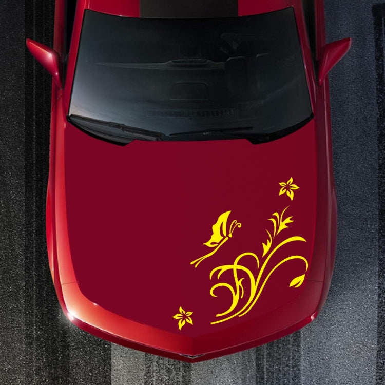 D-462 Butterfly Loves Flowers Pattern Car Modified Decorative Sticker(Yellow) - Decorative Sticker by PMC TechLife | Online Shopping South Africa | PMC TechLife | Buy Now Pay Later Mobicred