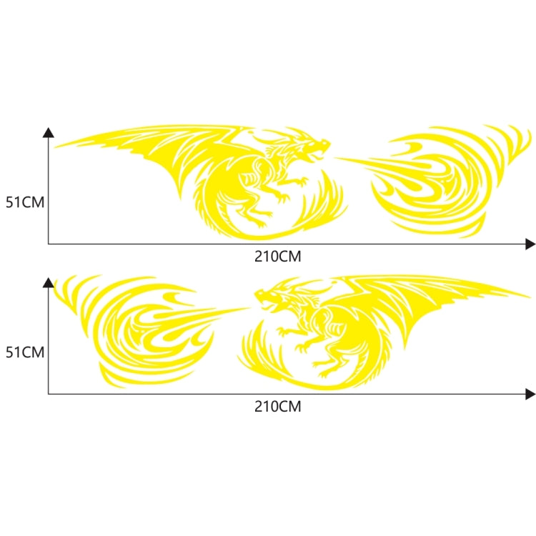 2 PCS/Set D-498 Pterosaur Spitfire Pattern Car Modified Decorative Sticker(Yellow) - Decorative Sticker by PMC TechLife | Online Shopping South Africa | PMC TechLife | Buy Now Pay Later Mobicred